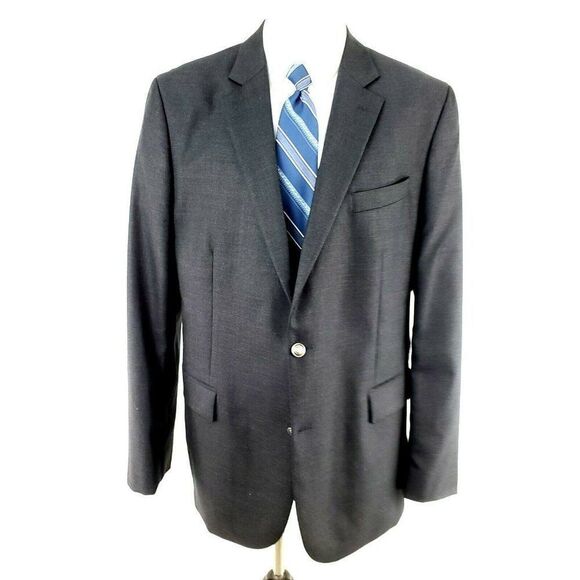 Stafford 44L 2 Silver Button Gray Wool Blazer Spor - Picture 2 of 10